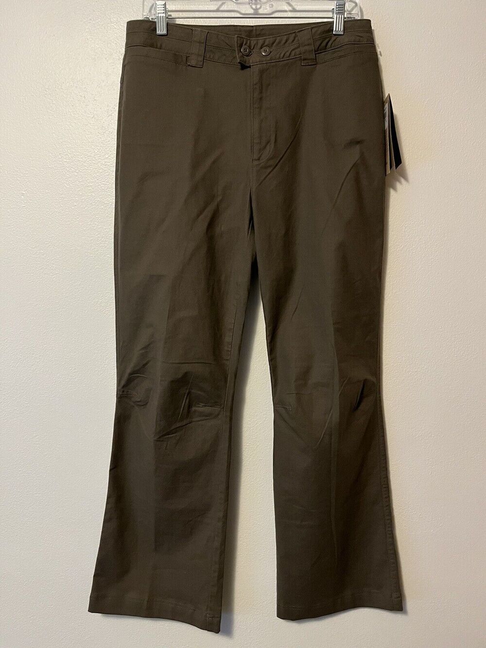 Woolrich Womens Montevallo Pants Brown High Waist Flap Pockets Stretch Sz 10 NWT